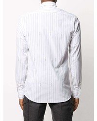 weißes vertikal gestreiftes Langarmhemd von Karl Lagerfeld