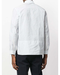 weißes vertikal gestreiftes Langarmhemd von Prada