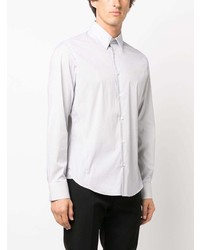 weißes vertikal gestreiftes Langarmhemd von Lanvin