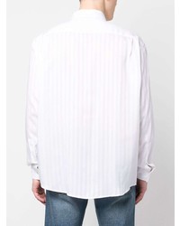 weißes vertikal gestreiftes Langarmhemd von Acne Studios