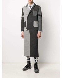 weißes vertikal gestreiftes Langarmhemd von Thom Browne