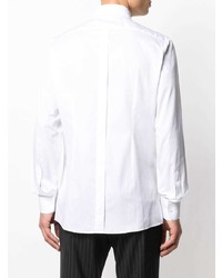 weißes vertikal gestreiftes Langarmhemd von Dolce & Gabbana