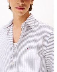 weißes vertikal gestreiftes Langarmhemd von Tommy Hilfiger
