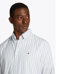 weißes vertikal gestreiftes Langarmhemd von Tommy Hilfiger