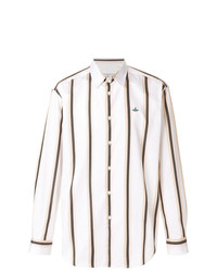 weißes vertikal gestreiftes Langarmhemd von Vivienne Westwood Anglomania