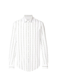 weißes vertikal gestreiftes Langarmhemd von Vivienne Westwood MAN