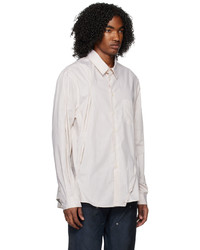 weißes vertikal gestreiftes Langarmhemd von 424