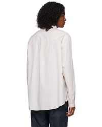 weißes vertikal gestreiftes Langarmhemd von 424