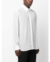 weißes vertikal gestreiftes Langarmhemd von Atu Body Couture