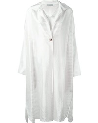 weißes vertikal gestreiftes Shirtkleid von Dusan