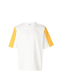 weißes vertikal gestreiftes T-Shirt mit einem Rundhalsausschnitt von Dima Leu