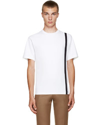 weißes vertikal gestreiftes T-Shirt mit einem Rundhalsausschnitt von Kolor
