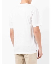 weißes vertikal gestreiftes T-Shirt mit einem Rundhalsausschnitt von Fred Perry