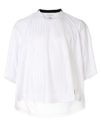 weißes vertikal gestreiftes T-Shirt mit einem Rundhalsausschnitt von Martine Rose