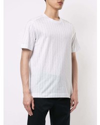 weißes vertikal gestreiftes T-Shirt mit einem Rundhalsausschnitt von Cerruti 1881
