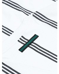 weißes vertikal gestreiftes T-Shirt mit einem Rundhalsausschnitt von adidas