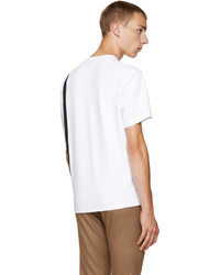 weißes vertikal gestreiftes T-Shirt mit einem Rundhalsausschnitt von Kolor