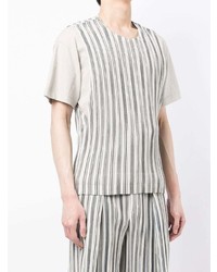 weißes vertikal gestreiftes Trägershirt von Homme Plissé Issey Miyake