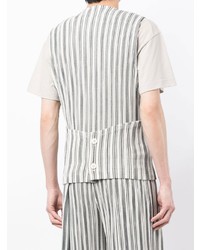 weißes vertikal gestreiftes Trägershirt von Homme Plissé Issey Miyake