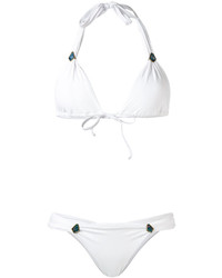 weißes verziertes Bikinioberteil von Lenny Niemeyer