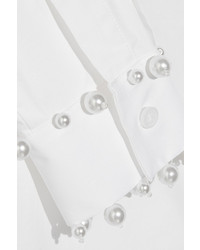 weißes verziertes Businesshemd von DKNY