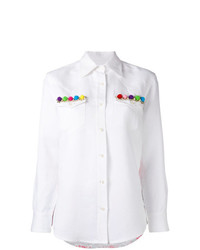 weißes verziertes Businesshemd von Forte Dei Marmi Couture