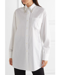 weißes verziertes Businesshemd von Prada