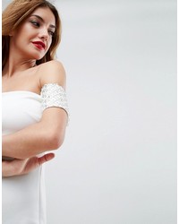 weißes verziertes figurbetontes Kleid von Asos