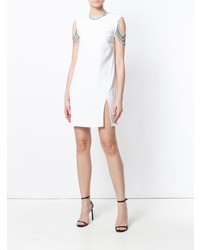weißes verziertes gerade geschnittenes Kleid von Versace