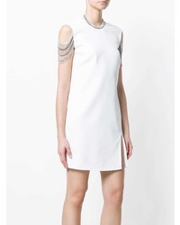 weißes verziertes gerade geschnittenes Kleid von Versace