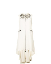 weißes verziertes gerade geschnittenes Kleid von Thomas Wylde