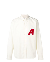 weißes verziertes Langarmhemd von AMI Alexandre Mattiussi