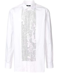 weißes verziertes Langarmhemd von Balmain