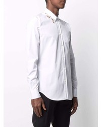 weißes verziertes Langarmhemd von Versace