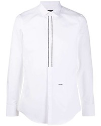 weißes verziertes Langarmhemd von DSQUARED2