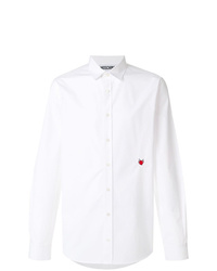 weißes verziertes Langarmhemd von Moschino