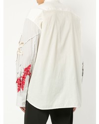 weißes verziertes Langarmhemd von Calvin Klein 205W39nyc