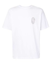 weißes verziertes T-Shirt mit einem Rundhalsausschnitt von A Bathing Ape