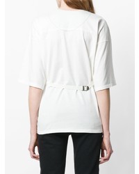 weißes verziertes T-Shirt mit einem Rundhalsausschnitt von Aviu