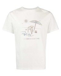 weißes verziertes T-Shirt mit einem Rundhalsausschnitt von Botter