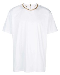 weißes verziertes T-Shirt mit einem Rundhalsausschnitt von Burberry
