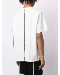 weißes verziertes T-Shirt mit einem Rundhalsausschnitt von Haculla