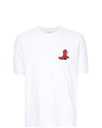 weißes verziertes T-Shirt mit einem Rundhalsausschnitt von CK Calvin Klein