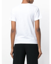 weißes verziertes T-Shirt mit einem Rundhalsausschnitt von Comme Des Garcons Comme Des Garcons