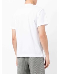weißes verziertes T-Shirt mit einem Rundhalsausschnitt von Comme Des Garcons Homme Plus