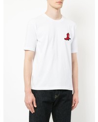 weißes verziertes T-Shirt mit einem Rundhalsausschnitt von CK Calvin Klein