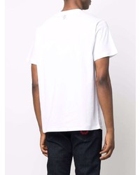 weißes verziertes T-Shirt mit einem Rundhalsausschnitt von Billionaire