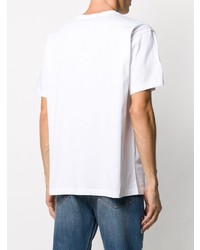 weißes verziertes T-Shirt mit einem Rundhalsausschnitt von Emporio Armani