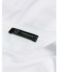 weißes verziertes T-Shirt mit einem Rundhalsausschnitt von Versace