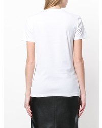 weißes verziertes T-Shirt mit einem Rundhalsausschnitt von Marco De Vincenzo